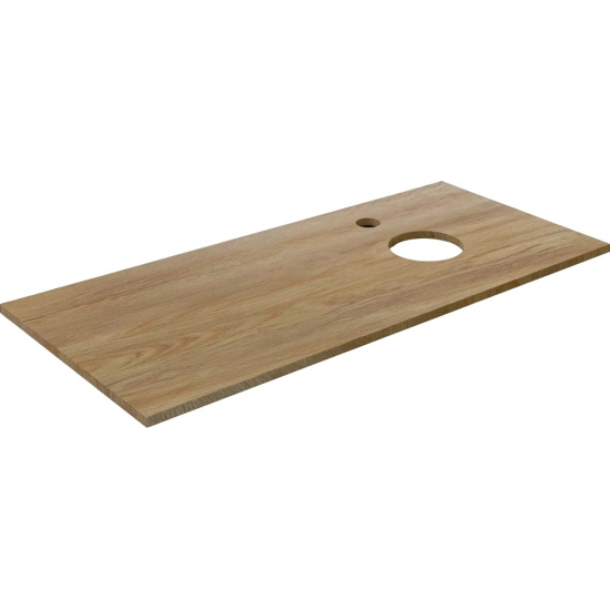 Столешница DIWO Элиста 120 светлое дерево, отверстие справа, без кронштейнов