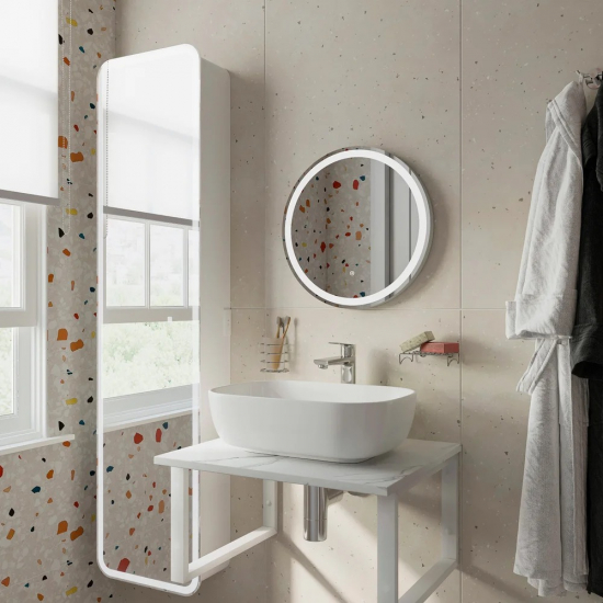 Столешница DIWO Элиста 60 белый мрамор, без кронштейнов