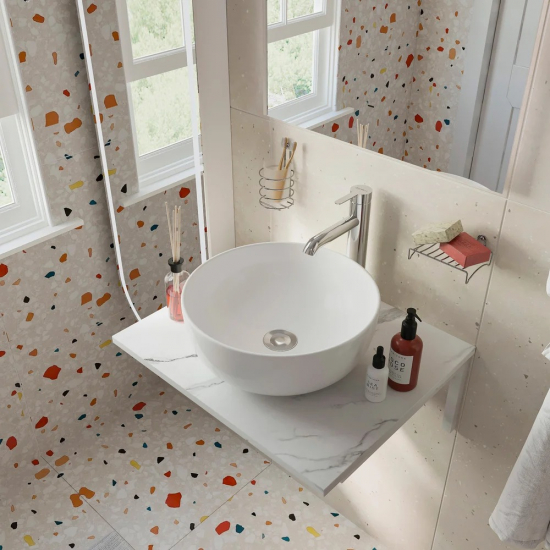 Столешница DIWO Элиста 60 белый мрамор, без кронштейнов