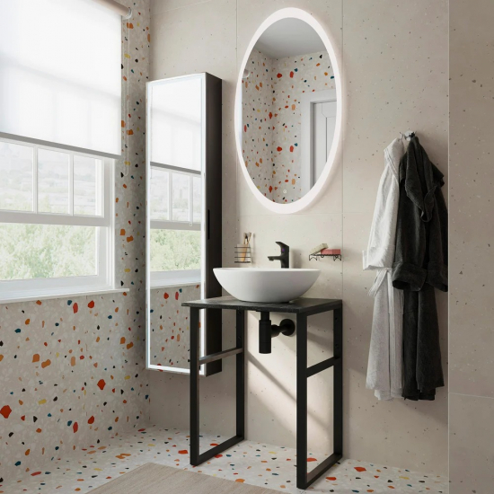 Столешница DIWO Элиста 60 черный мрамор, без кронштейнов