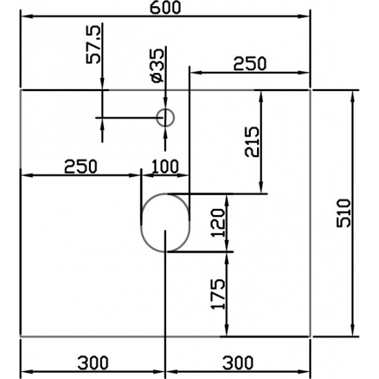 Столешница DIWO Элиста 60 светлое дерево, без кронштейнов