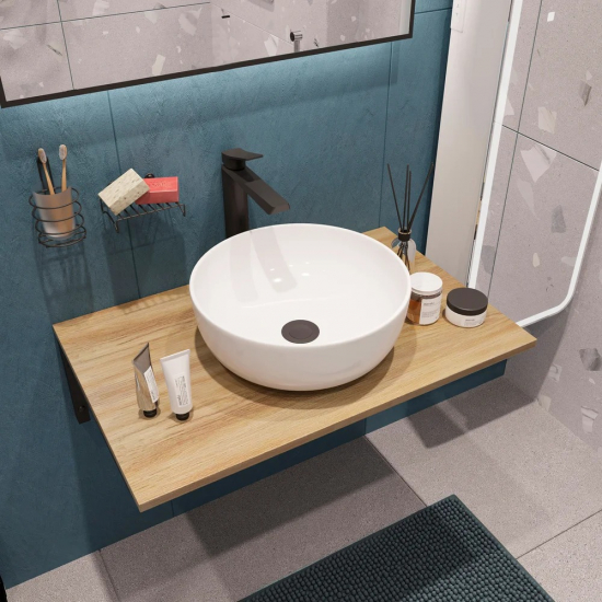 Столешница DIWO Элиста 80 светлое дерево, без кронштейнов