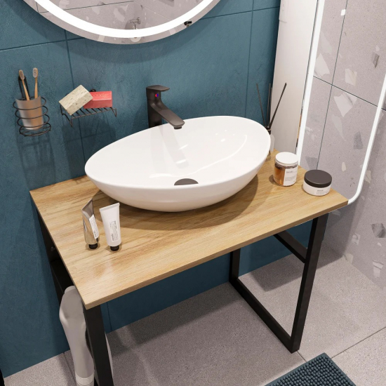 Столешница DIWO Элиста 80 светлое дерево, без кронштейнов