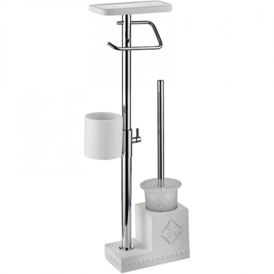 Стойка для туалета GAPPO G902-1   4-х функц. белый гранит/хром