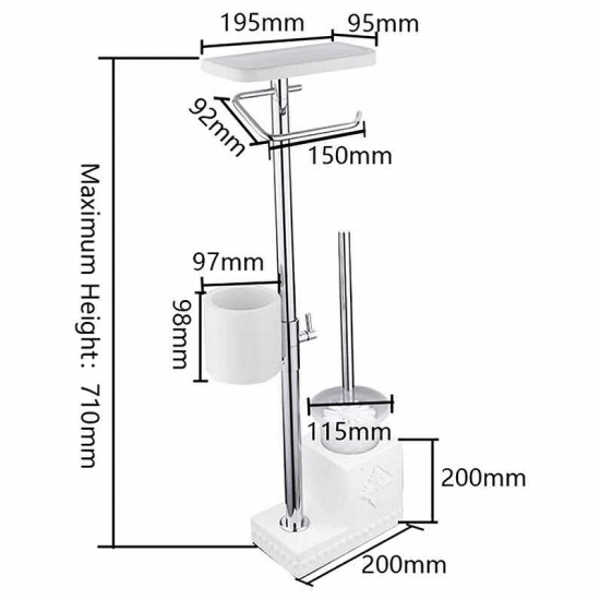 Стойка для туалета GAPPO G902-1   4-х функц. белый гранит/хром