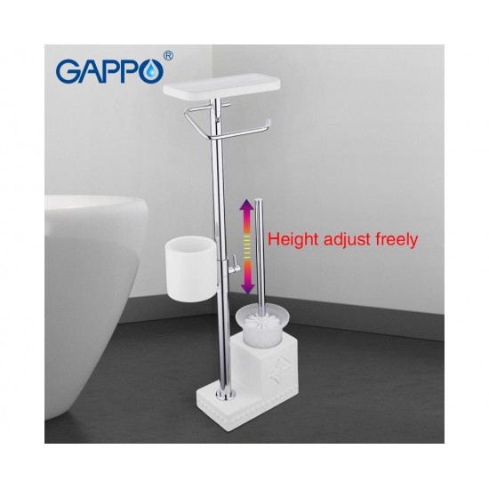 Стойка для туалета GAPPO G902-1   4-х функц. белый гранит/хром