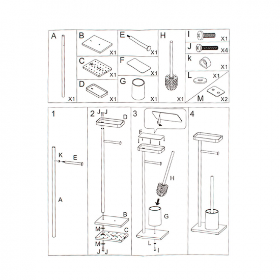 Стойка для туалета САНАКС 4031 чёрная