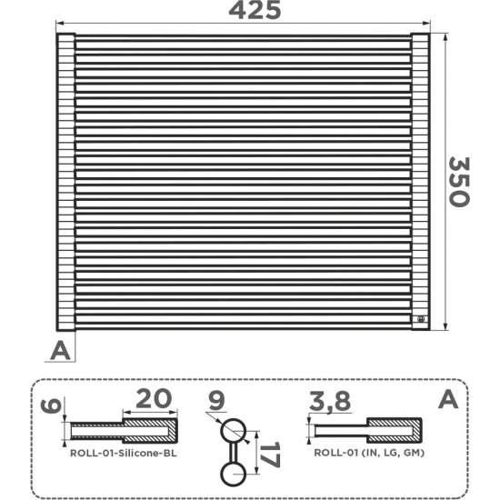 Сушилка OMOIKIRI ROLL-01 IN 4997003 складная, нержавеющая сталь