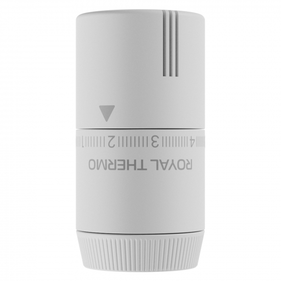 Термоголовка жидкостная для радиатора ROYAL THERMO Design М30x1,5, белая soft touch