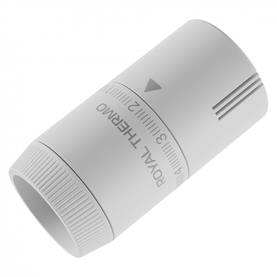 Термоголовка жидкостная для радиатора ROYAL THERMO Design М30x1,5, белая soft touch