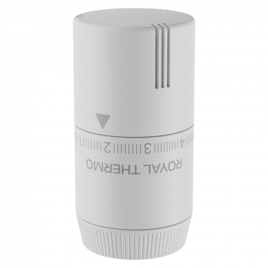 Термоголовка жидкостная для радиатора ROYAL THERMO Design М30x1,5, белая soft touch