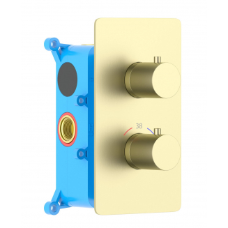 Термостатический смеситель встраиваемый AQUATEK Европа AQ1392BG С ВНУТРЕННЕЙ ЧАСТЬЮ, шлиф.золото