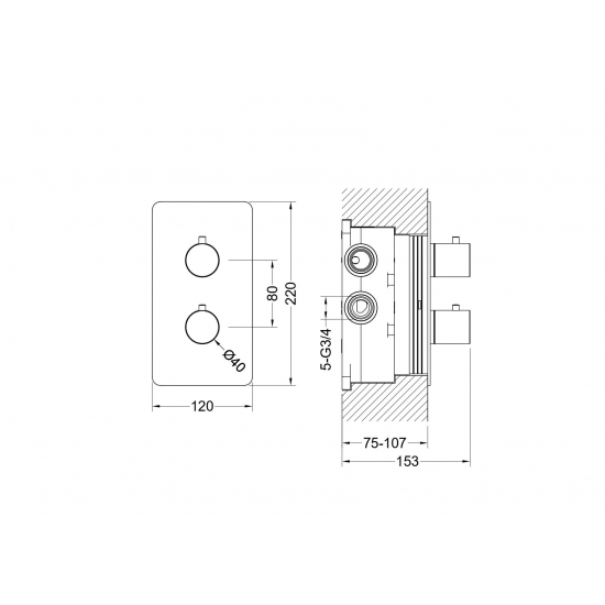 Термостатический смеситель встраиваемый AQUATEK Европа AQ1393BG С ВНУТРЕННЕЙ ЧАСТЬЮ, 3 реж. золото