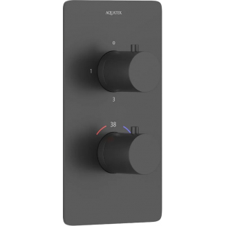 Термостатический смеситель встраиваемый AQUATEK Европа AQ1393MB С ВНУТРЕННЕЙ ЧАСТЬЮ, 3 реж. чёрный
