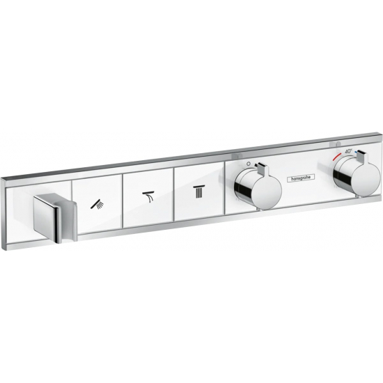 Термостатический смеситель встраиваемый HANSGROHE RainSelect 15356400 для душа, матовый белый, хром