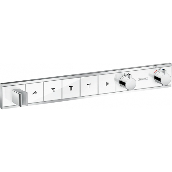 Термостатический смеситель встраиваемый HANSGROHE RainSelect 15358400 для душа, матовый белый, хром