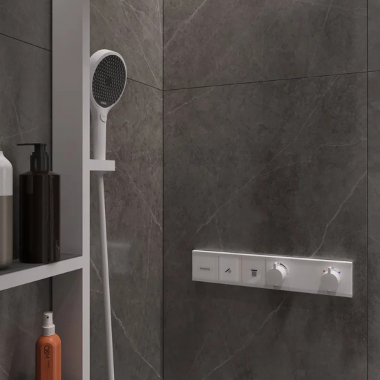 Термостатический смеситель встраиваемый HANSGROHE RainSelect 15380700 С ВНУТРЕННЕЙ ЧАСТЬЮ, белый