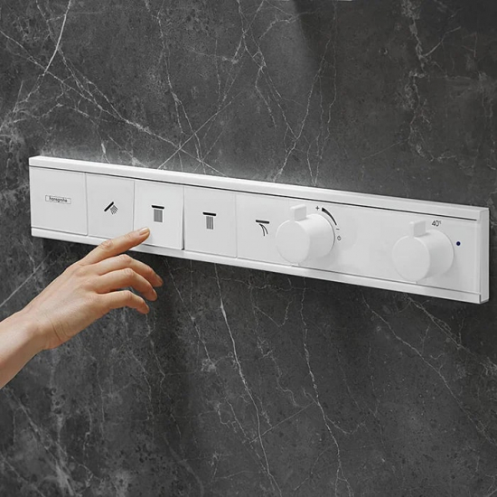 Термостатический смеситель встраиваемый HANSGROHE RainSelect 15382700, С ВНУТРЕННЕЙ ЧАСТЬЮ, белый