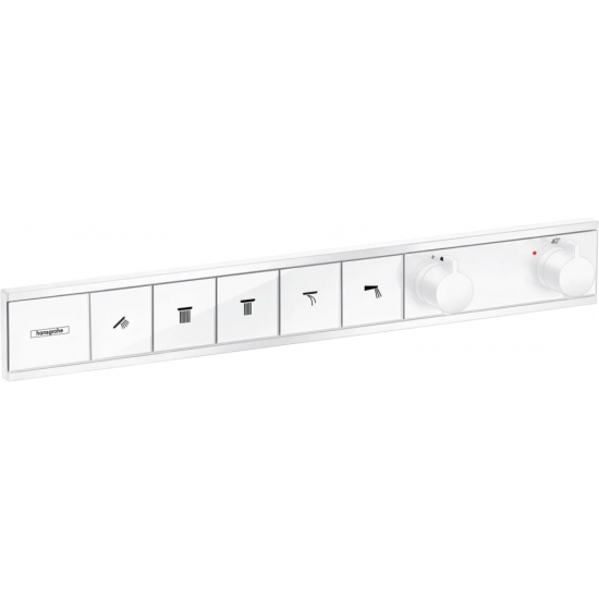Термостатический смеситель встраиваемый HANSGROHE RainSelect 15384700, С ВНУТРЕННЕЙ ЧАСТЬЮ, белый