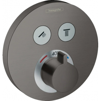 Термостатический смеситель встраиваемый HANSGROHE ShowerSelect S 15743340 шлифованный чёрный хром