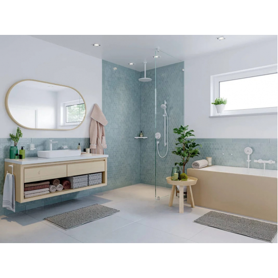 Термостатический смеситель встраиваемый HANSGROHE ShowerSelect S 15743700 С ВНУТРЕННЕЙ ЧАСТЬЮ белый