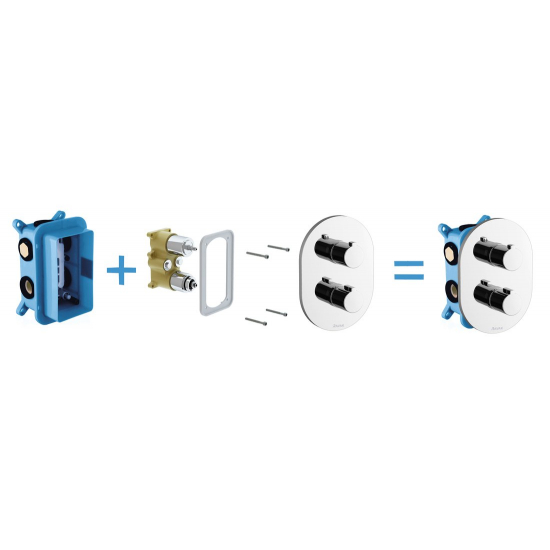 Термостатический смеситель встраиваемый RAVAK Chrome CR 067.00, С ВНУТРЕННЕЙ ЧАСТЬЮ, хром