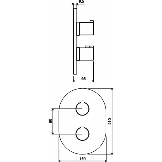 Термостатический смеситель встраиваемый RAVAK Chrome CR 067.00, С ВНУТРЕННЕЙ ЧАСТЬЮ, хром