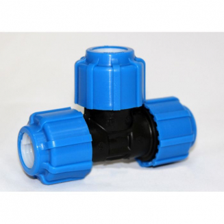 Тройник полиэтиленовый ТПК-АКВА 25x25x25 обжимной 50050025