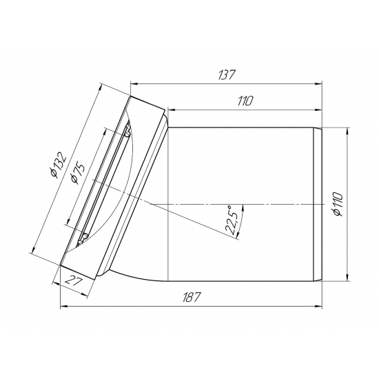 Труба фановая АНИ-ПЛАСТ W2220 110x22,5°