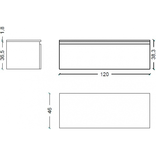 Тумба Armadi Art Flat Valessi Uno-S 120 антрацит глянец