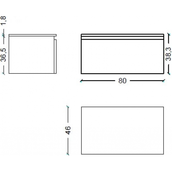 Тумба Armadi Art Flat Valessi Uno-S 80 light oak