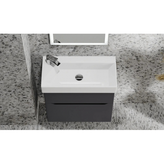 Тумба c раковиной RAVAL Brik 65, подвесная, антрацит