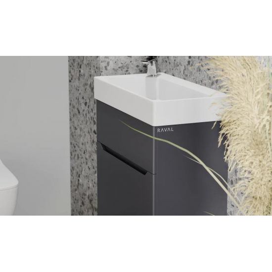Тумба c раковиной RAVAL Brik 65, подвесная, антрацит