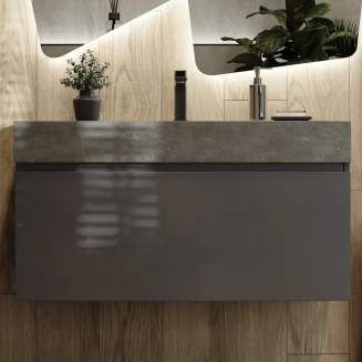Тумба c раковиной RAVAL Facet 100 антрацит