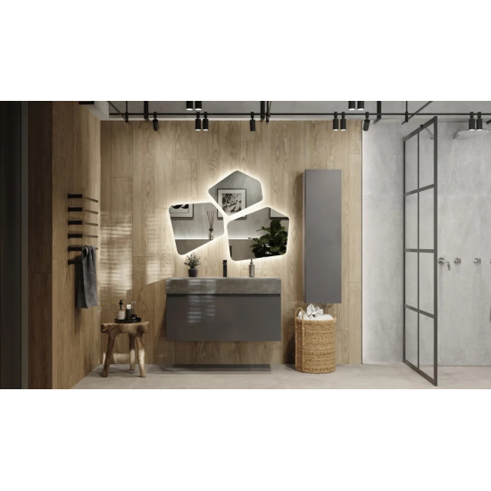 Тумба c раковиной RAVAL Facet 100 антрацит