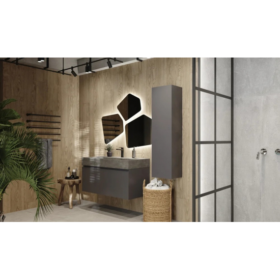 Тумба c раковиной RAVAL Facet 100 антрацит