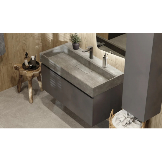 Тумба c раковиной RAVAL Facet 100 антрацит