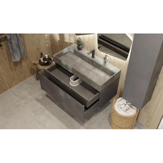 Тумба c раковиной RAVAL Facet 100 антрацит