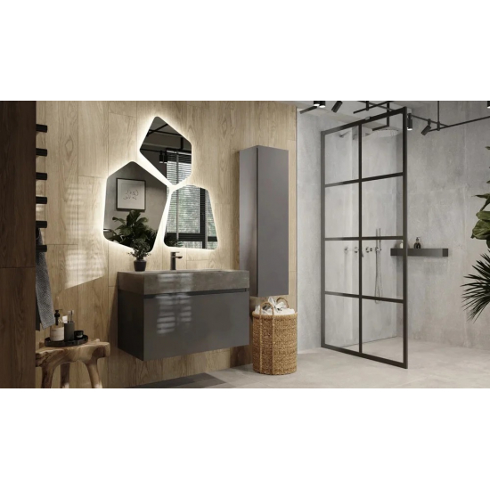 Тумба c раковиной RAVAL Facet 80 антрацит