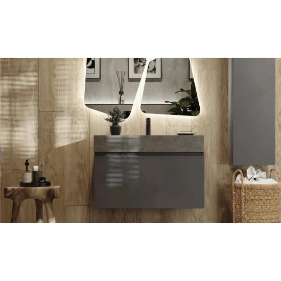 Тумба c раковиной RAVAL Facet 80 антрацит