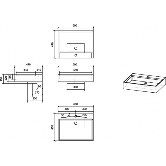 Тумба c раковиной RAVAL Forest 60 дуб орлеан