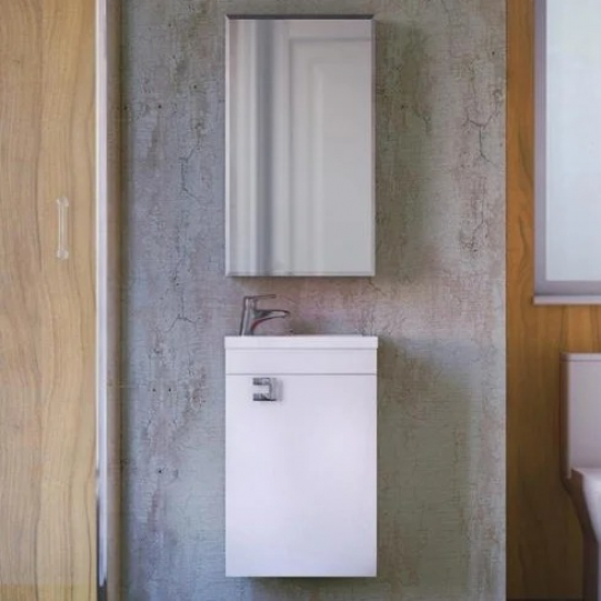 Тумба c раковиной RAVAL Kub 40 белая, подвесная