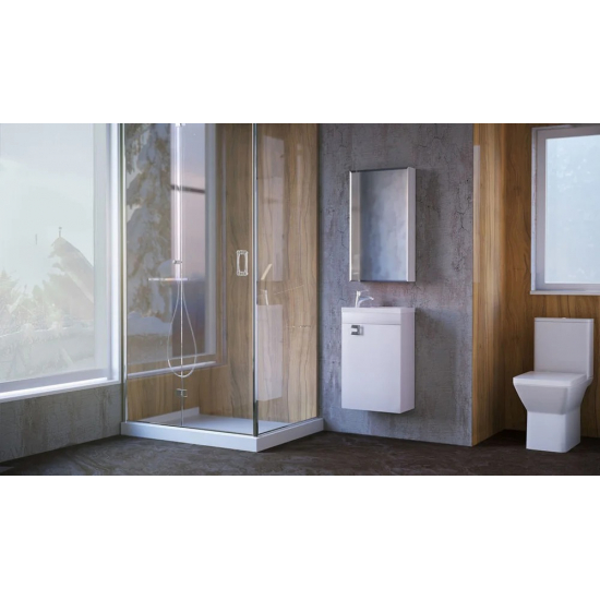 Тумба c раковиной RAVAL Kub 40 белая, подвесная