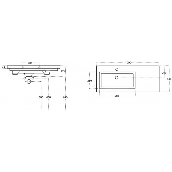 Тумба c раковиной RAVAL Meier 100, белая