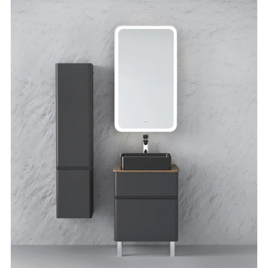 Тумба c раковиной RAVAL Morelle 60, напольная, антрацит, трюфель