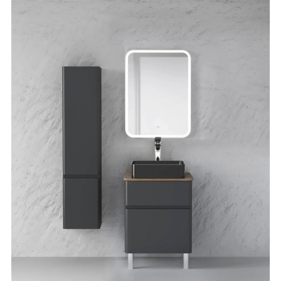 Тумба c раковиной RAVAL Morelle 60, напольная, антрацит, трюфель