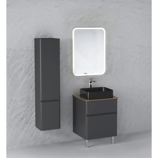 Тумба c раковиной RAVAL Morelle 60, напольная, антрацит, трюфель