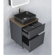 Тумба c раковиной RAVAL Morelle 60, напольная, антрацит, трюфель