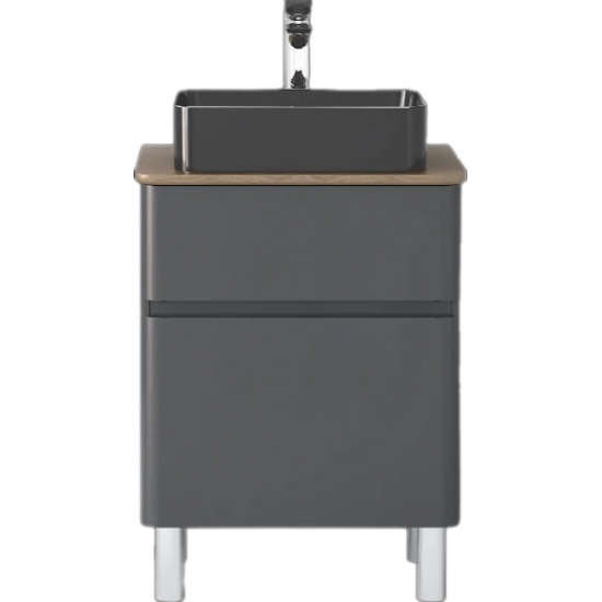 Тумба c раковиной RAVAL Morelle 60, напольная, антрацит, трюфель