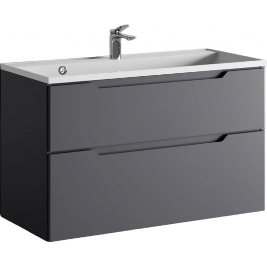 Тумба c раковиной RAVAL Wector 100, подвесная, антрацит